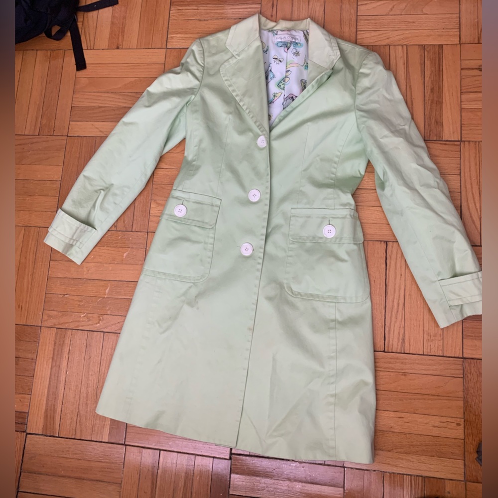 Light green dress trench coat